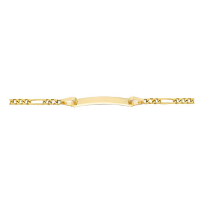 Gourmette Courbée Maille Figaro, Or jaune 375, 18cm - Emanessence