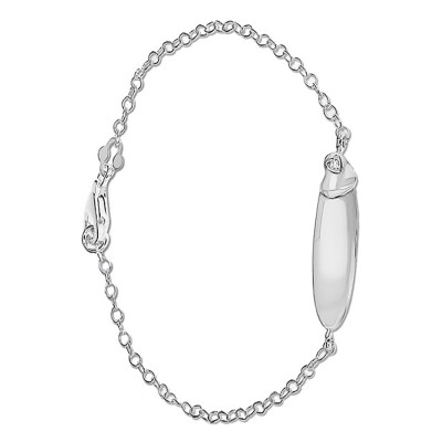 Gourmette Coeur Maille Forçat, Argent, 16,50cm - Emanessence