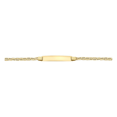 Gourmette Maille Marine, Or jaune 375, 15 à 18cm - Emanessence