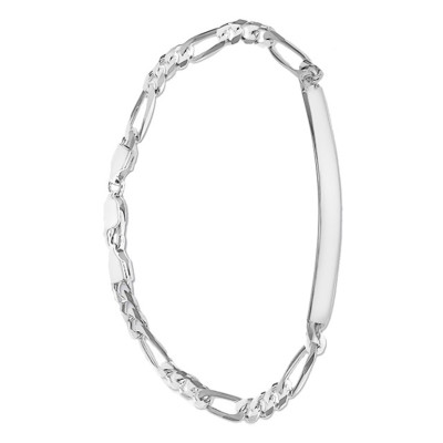 Gourmette Maille Figaro Alternée, Argent, 20cm - Emanessence