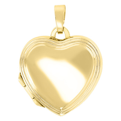 Pendentif Photo Coeur progressif, Or jaune 375, 17x18mm - Emanessence