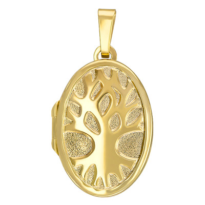 Pendentif Photo arbre de vie, Or jaune 375, 17,40x25,80mm - Emanessence