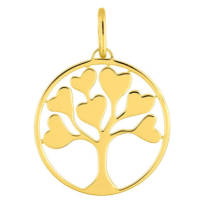 Pendentif Coeur Arbre de Vie, Plaqué Or - Emanessence