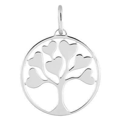 Pendentif Coeurs Arbre de Vie, Argent 925, 16 mm - Emanessence