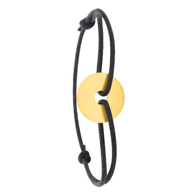 Bracelet cordon cercle, Or jaune 750 - Emanessence