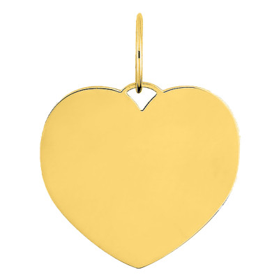 Pendentif coeur poli, Or jaune - Emanessence