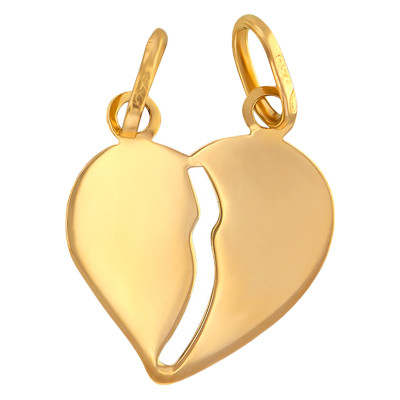 Pendentif cœur sécable, petit modèle, Or jaune - Emanessence