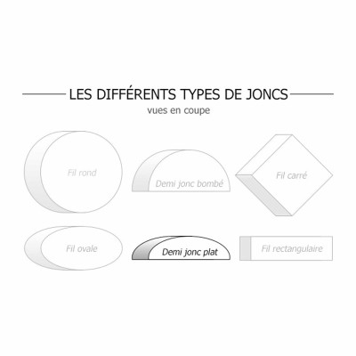 Bracelet Demi Joncs Plats Soudés Massif 52 x 57 mm, 3 Ors 750 - Emanessence