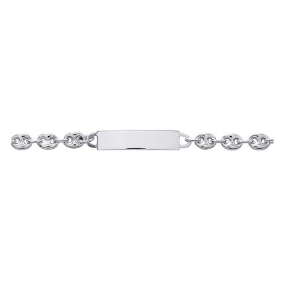 Gourmette Maille Grain de Café, Argent 925, 17 à 22cm - Emanessence
