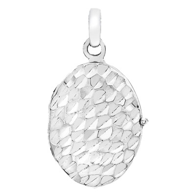Pendentif Photo Martelé, Or blanc 375 - Emanessence