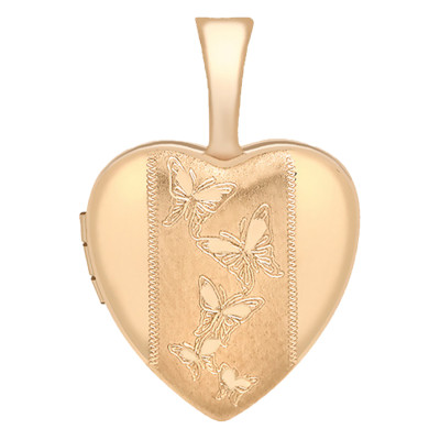 Pendentif Photo Coeur, Or rose 375, 18x12mm - Emanessence