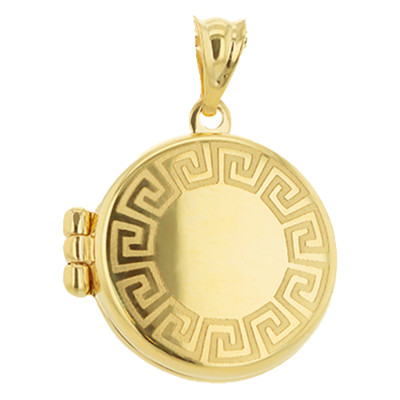 Pendentif Porte Photo Grec, Or Jaune 375, 22.50x16.50mm - Emanessence