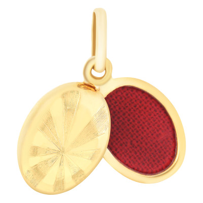 Pendentif Photo Ovale Rainuré, Or Jaune 375, 10x21mm - Emanessence