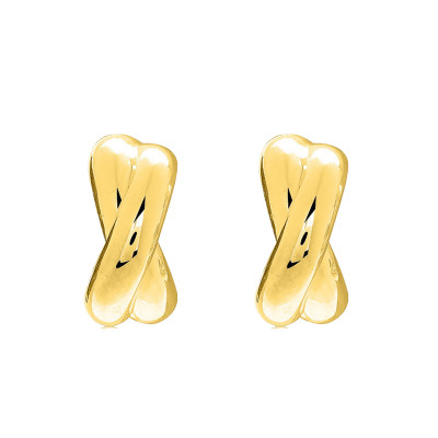 Créoles Doubles Anneaux, Plaqué Or Jaune - Emanessence