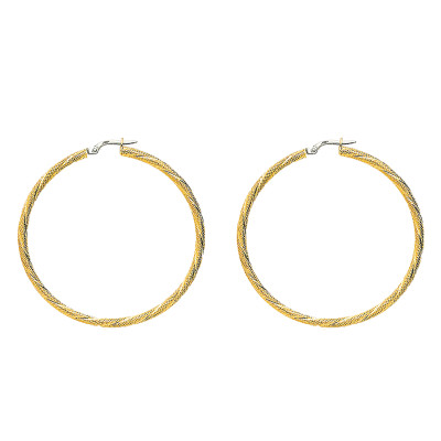 Creoles Or Torsadées, Or jaune 750 Fil Rond 2,50 mm - Emanessence