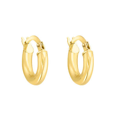 Boucles d'oreilles Créoles Fil rond 2 mm, 6 mm Or jaune 750 - Emanessence