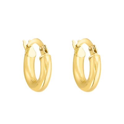 Boucles d'oreilles Créoles fil rond 2,50 mm, 6 mm Or jaune 750 - Emanessence