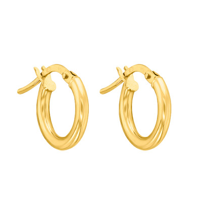 Boucles d'oreilles Créoles fil rond 2,50 m , 8 mm Or jaune 750 - Emanessence