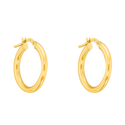 Boucles d'oreilles Créoles fil rond 2,50 mm, 10 mm Or jaune 750 - Emanessence