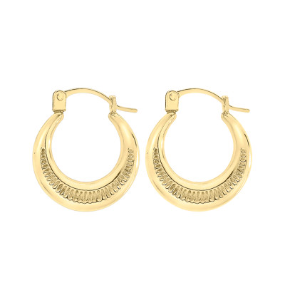 Boucles d'oreilles Créoles Luna, Or Jaune 375 - Emanessence