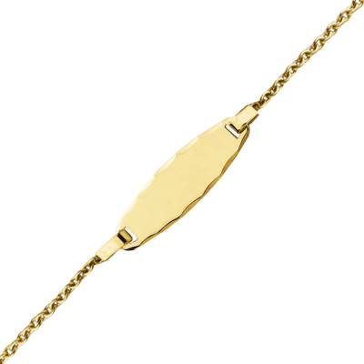 Gourmette Maille Forçat Facettée, Or Jaune 750, 12 à 14cm - Augis