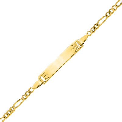 Gourmette Maille Cheval Triple, Or jaune 750, 12 à 14cm - Emanessence