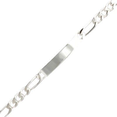 Gourmette Identité Série Alternée 1-3, 8 mm, Argent 925, 22 cm - Artemis