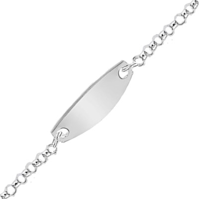 Gourmette Identité Maille Jaseron, Argent, 13 à 16,50cm - Emanessence