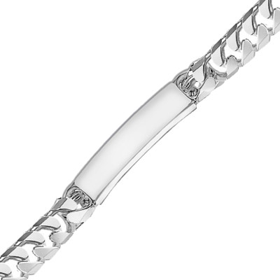 Gourmette Maille gourmette 9.6 mm, Argent, 21cm - Emanessence