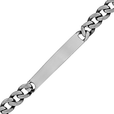 Gourmette Maille gourmette 8 mm, Argent, 21,50cm - Emanessence