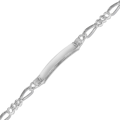 Gourmette Identité Maille Figaro Alternée, Argent, 19cm - Emanessence