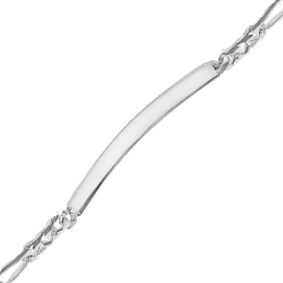 Gourmette Maille Figaro Alternée, Argent, 20cm - Emanessence