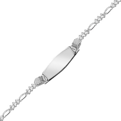 Gourmette Enfant Maille Figaro, Argent, 13cm - Emanessence