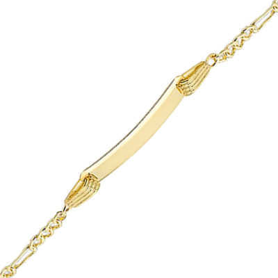 Gourmette Maille Marine, Or jaune 375, 15 à 18cm - Emanessence