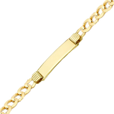 Gourmette Maille Gourmette, Or jaune 375, 20 cm - Emanessence