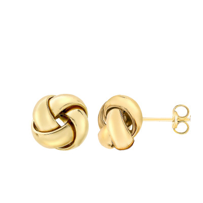 Boucles d'Oreilles Rondes Croisées, Or Jaune 750 - Emanessence