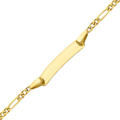 Gourmette Enfant Maille Figaro, Or Jaune 375, 13 cm - Emanessence
