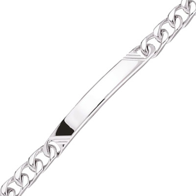 Gourmette Striée Maille Gourmette, Argent, 17 à 22cm - Emanessence