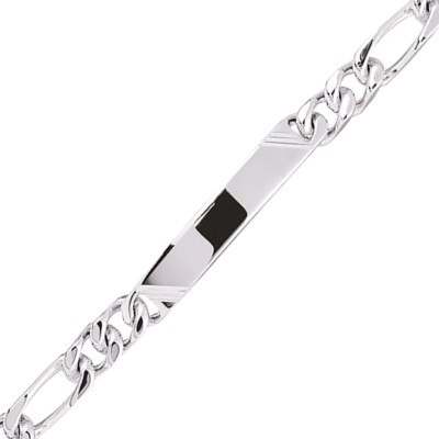 Gourmette Maille Cheval Alternée, Argent, 17 à 22cm - Emanessence