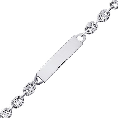 Gourmette Maille Grain de Café, Argent 925, 17 à 22cm - Emanessence