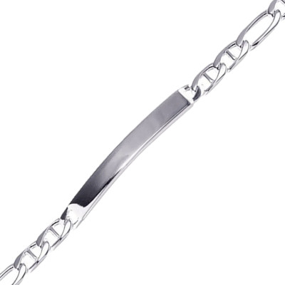 Gourmette Maille Marine Alternée, Argent, 17 à 22cm, 5mm - Emanessence