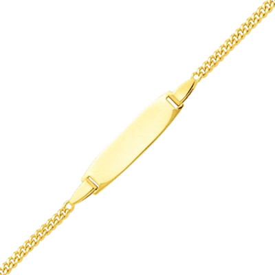 Gourmette Tonneau Maille Gourmette, Or Jaune 375, 14 cm réglable - Bambins