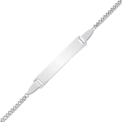 Gourmette Bébé, Or Blanc 375, 14 cm - Bambins