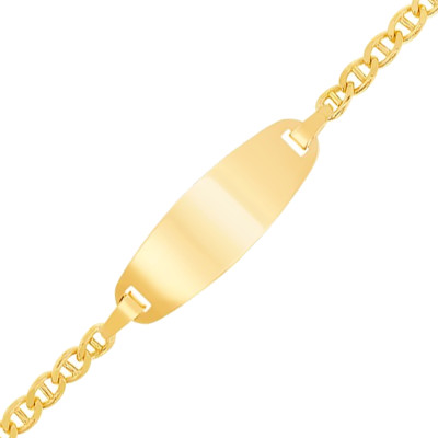 Gourmette Bébé Maille Marine Plate, Or jaune 750, 12,50 à 14,50cm - Lucas Lucor