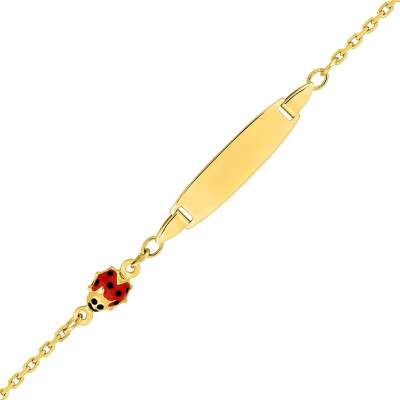 Gourmette Enfant Coccinelle, Or Jaune 750, 14cm - Bambins
