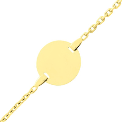 Gourmette bébé forçat rond, Or jaune, 12 à 14cm - Emanessence