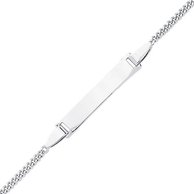 Gourmette maille gourmette, Or blanc 750, 12 à 14cm - Bambins
