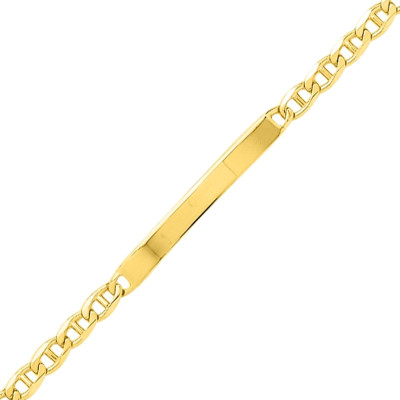 Gourmette Identité Maille Marine, Or Jaune 750, 20 cm, 4,00 mm - Emanessence
