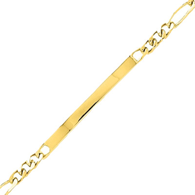 Gourmette Maille Cheval Alterné 1-3, Or jaune 750, 18 cm - Emanessence