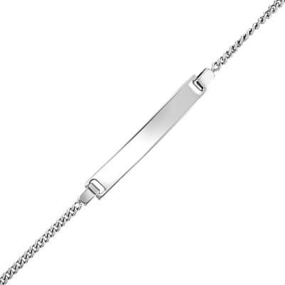 Gourmette bébé maille gourmette, Or blanc 750, 12,50 à 14cm - Bambins